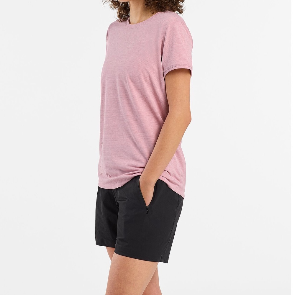 Arc’Teryx Taema Women’s Short Sleeve Shirt Bliss Heather Medium - Picture 2 of 8